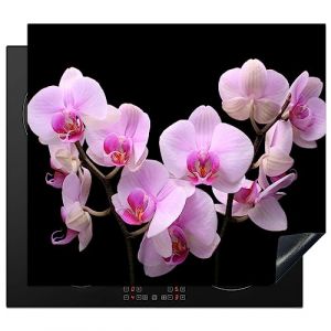 KitchenYeah© Protege Plaque Tapis Pour Induction 57x51 cm Decoration Cuisine Protection Tapis Vitrocéramique Pour Cuisiniere Orchidée - Fleurs - Rose - Flore (KitchenYeah, neuf)