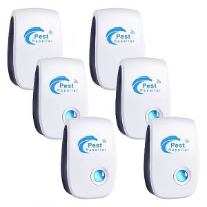 R&eacute;pulsif Ultrason Anti-Rongeurs Insectes, 6 pcs Ultrason Anti Moustique Ultrason Souris et Rats, Int&eacute;rieur R&eacute;pulsif &Eacute;lectronique Insectes pour Souris, Rats Fourmis Araign&eacute;es Moustiques (Suchenkeji, neuf)