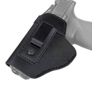Goldmiky Gun Holster Dissimul&eacute;, Cuir Holster &agrave; D&eacute;gainage Rapide, Holsters en Cuir &agrave; Clip &ndash; Holster de Ceinture pour Arme Compatible Glock 1911, Walther P99 PPQ PK380, Beretta (Noir, Gauche) (KUANGLIN-EU, neuf)
