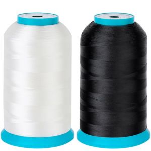 New brothread Ensemble de 2 (Noir + Blanc) 5000M (5500Y) Polyester Fil Machine à Broder Fil de Canette/Canette de Brodeuse pour Brother/Babylock/Janome/Kenmore/Singer Machine à Broder et à Coudre (New brothread, neuf)