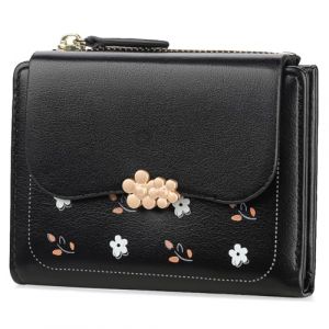FALAN MULE Portefeuille Femme en Cuir PU Porte Monnaie Femme Petit Format Porte Feuilles pour Femme avec 8 Porte Carte, Porte-Feuille Femmes Zippé Pochette à Monnaie (FALAN MULE UK, neuf)