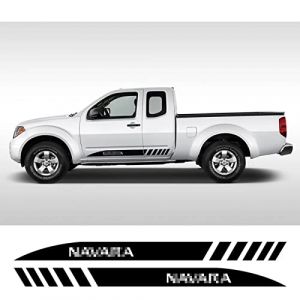 LMLZNP Voiture D&eacute;calque Lat&eacute;rale de Corps, PVC, Noir, Glossy, pour Nissan Navara NP300 D40 Nismo JDM Auto Graphique Corps D&eacute;cor Accessoires Porte C&ocirc;t&eacute; Jupe Rayures Autocollants Stickers (zhoukoushixiaoguoshangmaoyouxiangongsi, neuf)
