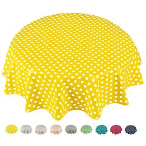 Home Direct Nappe Toile cirée PVC Ronde 140 cm à Pois Jaune (HD Home Direct Ltd, neuf)