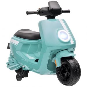 AIYAPLAY Scooter électrique Enfants Moto Porteur pour Enfants 6 V, 2 Moteurs Puissant, Vitesse Max. 3 km/h, Phare et Musique, Marche Avant/arrière, Roues d'entraînement, 18 à 36 Mois, Vert (Aosom FR, neuf)
