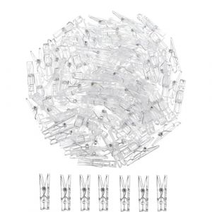 Mini Pinces à Linge Transparent,100pcs Chevilles Transparentes Clips Photo Chevilles à Vêtements Pince Plastique Pinces Transparent à Ressort de Mini Suspension Clips pour Photos Maison Chambre (Xinyujiaolonglingkejiyouxiangongsi, neuf)