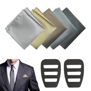 Liwein 5 Pi&egrave;ces Pochette Costume Homme, Mouchoir de Poche Costume Homme avec 2 Pi&egrave;ces Support Carr&eacute; de Poche,Pochette Costume pour des Occasions Festives Mariage (DEEP) (Weily, neuf)