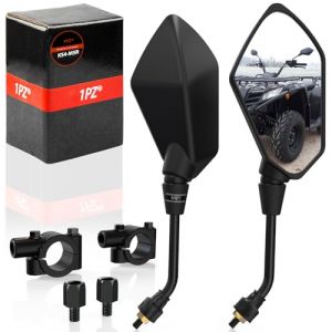 1PZ F11-MI2 R&eacute;troviseur Moto Universel Miroir Lat&eacute;ral avec support 7/8" remplacement pour Honda Polaris Suzuki Kawasaki Yamaha ATV Quad Wheeler Dirt Bike V&eacute;lo Cruiser Chopper Scooter Cyclomoteur (1PZ, neuf)