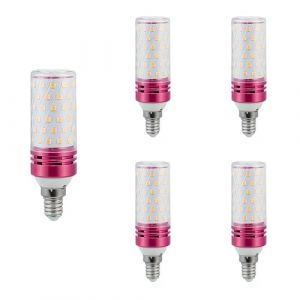 Linqzxz E14 Ampoules LED Ma&iuml;s, 12W Lumi&egrave;re Chaude 3000K, &Eacute;quivalent 100W Ampoules Halog&egrave;nes E14, AC 110-240V, Angle de Faisceau 360&deg;, Petite Vis Edison SES LED Ma&iuml;s, Non Dimmable, Lot de 5 (SHIYI Lighting, neuf)