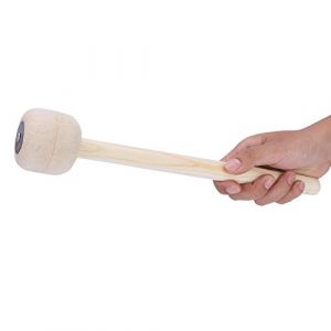 Maillet de Tambour, de Tambour de Couleur Beige avec Feutre de Laine, Anticorrosion, Corps de en Bois, pour Professionnels, étudiants (Tosuny, neuf)