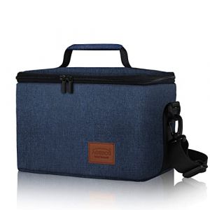 AOSBOS Grand Sac &agrave; Repas D&eacute;jeuner avec Doublure &Eacute;tanche Glaci&egrave;re Souple Isotherme 10L, Sacoche Thermique avec Bandouli&egrave;re R&eacute;glable, Bleu (S-MART LIFE, neuf)