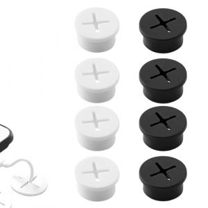 LEEQ Passe-câbles en Silicone Flexible - 8pcs Passe-Câbles Flexibles en Plastique, Passe Fils Caoutchouc Trou Oeillet Trou de Câble Passe Cable Etanche Trou Bureau Maison Accessoires, Ø 25 mm (LEEEU, neuf)