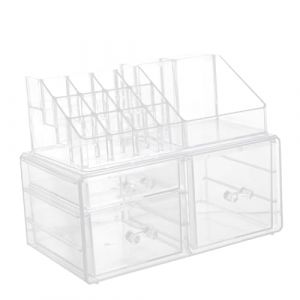 DRESSOOS 1 Boîte Boîte à Bijoux Cosmétique Figurine Étagère Translucide Poubelle Pièce De Monnaie Doublure Bac De Rangement Avec Couvercle Jouets Compartiment Afficher Transparent Plastique (Mingsyue, neuf)