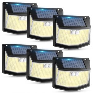 Lampe Solaire Exterieur Détecteur Mouvement: 248 LED Lumiere Solaire Extérieur avec Détecteur de Mouvement 3 Modes 270° Eclairage IP65 Etanche Spot Exterieur Mural Applique pour Jardin Garage Lot de 6 (ZCEU-001, neuf)