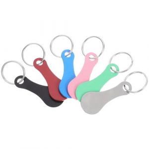 HOUDERCO Lot De 6 Jetons De Caddie INOX Porte-Cl&eacute;s Color&eacute;s Compacts pour Chariot Supermarch&eacute; Panier Accessoire Portable Pratique (Shannon Wenha, neuf)