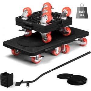 Auauraintt Leve Meuble Lourd, Chariot de déménagement à 5 Roues très résistant, avec1 Levier, rotatives à 360 °, Charge maximale de 600 kg, pour canapé, réfrigérateur, Machine à Laver (Au_Rain Store, neuf)