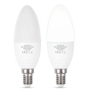 Akynite Ampoule LED Capteur Cr&eacute;pusculaire E14 C35 5W 400lm Blanc Froid 6000K, AC 220-240V 360 Degr&eacute;s, Ampoule LED D&eacute;tecteur de Lumi&egrave;re E14 Bougie pour Entr&eacute;e Jardin Ext&eacute;rieur, lot de 2 (Akynite FR, neuf)