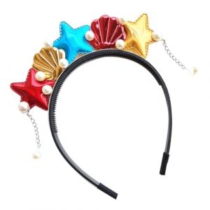 NUOBESTY Bandeau Gar&ccedil;on et Filles Th&egrave;me Oc&eacute;an de Coquillage Rouge, Accessoire Coiffure Sir&egrave;ne &Eacute;toile de Mer, Serrage-t&ecirc;te L&eacute;ger et Ind&eacute;formable pour F&ecirc;te, Carnaval et D&eacute;guisement Mer (Camplos, neuf)