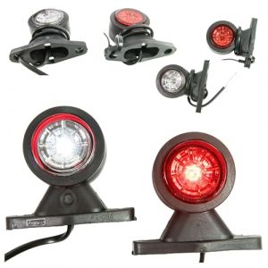 Web Truck 2 x LED caoutchouc feu de gabarit latéral 12V 24V avec homologation E feu de position voiture camion caravane KFZ lampe lumière blanc rouge court (WEB TRUCK, neuf)