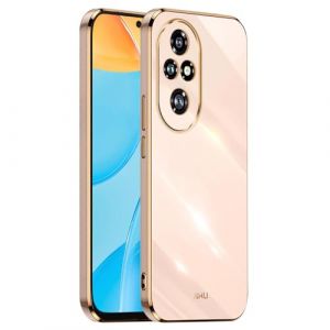 HONLEN Coque pour Honor 200 Pro 5G (6.78" inches), &Eacute;tui en TPU Souple en Silicone, Design de Cadre de Galvanoplastie - Rose (HONLEN, neuf)