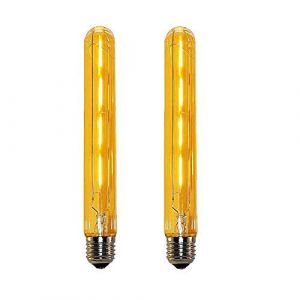 Edison Rétro Vintage Ampoule Tube Décorative Ampoule E27 4W(40W E27 Remplacer Ampoule Halogène)Blanc Chaud2700K Long Tube à Essai T30 Ampoule LED Verre Ambre Intensité Non variable AC220-240V 2 pcs (Ruihua, neuf)