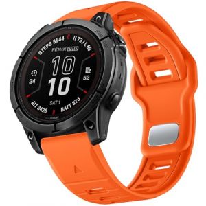 Negatta Bracelet Compatible avec Garmin Fenix 7X/Fenix 7X Pro/Fenix 6X Pro/Fenix 5X Plus/Fenix 5X/Fenix 3/3 HR, 26mm Bracelet Montre Silicone Quick Fit pour Garmin Epix Pro 51mm/Instinct 2X Solar (FFenzy-Store, neuf)