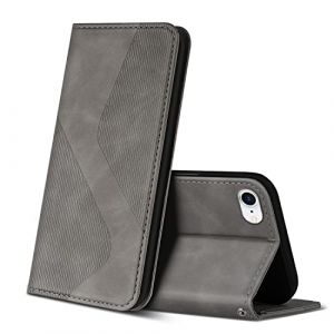 ZONNAVI Coque pour iPhone SE 2022 / SE 2020/8 / 7, Premium &Eacute;tui Housse en Cuir de Protection avec [Emplacements Cartes], Clapet Folio Portefeuille pour iPhone SE 2022 / SE 2020/8 / 7 (Gris) (ZONNAVI, neuf)