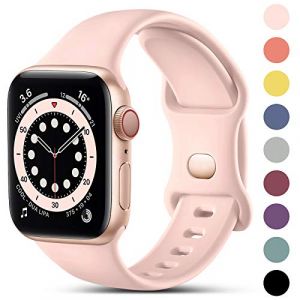 CeMiKa Compatible avec Apple Watch Bracelet 38mm 40mm 41mm 42mm 44mm 45mm 49mm, Bracelets en Silicone de Remplacement pour iWatch SE Series 9 8 7 6 5 4 3 2 1, 38mm/40mm/41mm-S/M, Rose (CeMiKa Store, neuf)