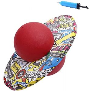 Fitness Ballon Sauteur Pogo Ball &Eacute;paissir Ballon d'&Eacute;quilibre/saut/gym Bouncing Ball Hopper Boule de Fitness Anti-d&eacute;flagrant Balance Board multi-usage (Graffiti rouge) pour Adulte Enfant plus 14 Ans (ITODAUK, neuf)