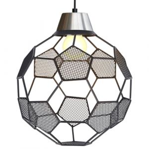 Hemobllo Abat-Jour Football En M&eacute;tal &Eacute;lectroplaqu&eacute; Creux Pour Lampe Suspendue Lustre Et Plafonnier D&eacute;coration Int&eacute;rieure Pour Salon Bar Restaurant Installation Facile (Leopolerd, neuf)