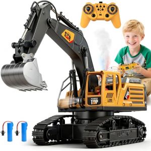 QiquBox Pelleteuse Télécommandée Enfant Jouet RC Tractopelle Telecommandé Son Lumière, Pelle Métallique, Jouet Engin Chantier Cadeau Anniversaire Enfants 3 4 5 6 7 8 Ans (Blinksy BuyNest Marketshop Kft., neuf)