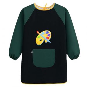 HUKUMA Tablier Peinture Enfant,Blouse Peinture Enfant 7-11 Ans, Blouse Imperm&eacute;able Manche Longue avec Poche,Tablier de Cuisine,pour Art Peinture Coloriage Artisanat (JUGE-Direct, neuf)