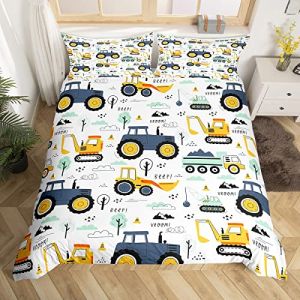 Homewish Housse de Couette 140x200 Enfant Garçon, Parure de Lit Carnet de Dessins Animés pour Ados, Ensemble de Literie Construction, Housse Couette Excavateur Tracteur Camions, 2 Pièces (Suzhou yiyanyun e-commerce Co., Ltd, neuf)