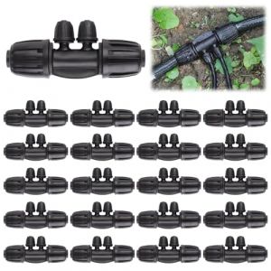 20 Pi&egrave;ces Connecteurs T Barbel&eacute; Verrouill&eacute;s, Kalolary Kit Raccords d'Irrigation Goutte 1/2 Pouce &agrave; 1/4 Pouce 12/16mm 4/7mm Connecteur Verrouillage Tube Pi&egrave;ces d'Irrigation Verrouillage Barbel&eacute; 4 Voies (DQworking, neuf)