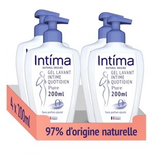 Intima - Lot de 4 Gels Intime Femme Natural Origins - Gel Neutre - 97% naturels - 4x200 ml (Pennguin-FR-Home, neuf)