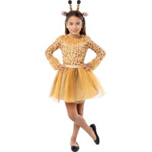 Funidelia | D&eacute;guisement de Girafe pour Fille Animaux, D&eacute;sert - D&eacute;guisement pour Enfant et Accessoires pour Halloween, Carnaval et f&ecirc;tes. - Taille 10-12 Ans - Marron (Funidelia FR-BE-LU, neuf)