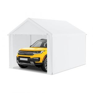 FIVMEN Carport, grande tente de garage, 3 x 4 m, avec parois lat&eacute;rales amovibles, r&eacute;sistante &agrave; l'hiver, mobile, pour voiture, SUV, camion, blanc (WurenHome, neuf)