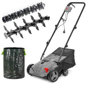 Lehmann Alyssum Scarificateur Emousseur 2w1, 1500W, Scarificateur Électrique avec Largeur de Travail de 32 cm - Profondeur de Travail Réglable sur 4 Niveaux de -12 biz + 4 mm (KT-24, neuf)