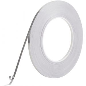 GORGECRAFT Ruban Adh&eacute;sif en Polyester M&eacute;tallis&eacute; Argent&eacute; 50mX5mm M&eacute;tallique Bross&eacute;e Bordure de Miroir Autocollante Moulure Garniture Bandes de Calfeutrage Autocollantes Carrelage Bricolage Arts (GORGECRAFT FR, neuf)