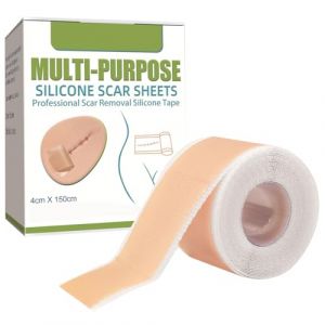 Feuilles de cicatrice de silicone, 1, 6x59.1 ruban cicatrice silicone flexible réutilisable et lavable Promouvant la guérison du ruban chirurgical pour la césarienne, l'acné, la brûlure (MUkhgf, neuf)