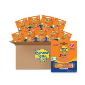 Banana Boat Ultra Sport Lot de 10 baumes &agrave; l&egrave;vres cr&egrave;me solaire New Look SPF 50+ (Fast Media Ships From USA, neuf)