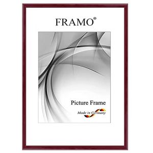 FRAMO Cadre photo étroits 55 x 75 cm en bois massif | Bordeaux-Rouge brillant | Couleur/taille sélectionnable | Cadre pour affiches | Puzzles | Photos N°116 (Framecenter24_online, neuf)