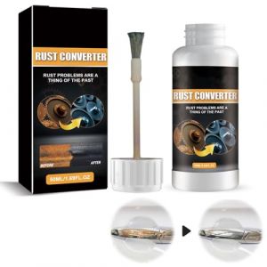 Convertisseur de Rouille 2 en 1,Convertisseur de Rouille avec Pinceau,Convertisseur de Rouille,Convertisseur de Rouille Très Efficace,Convertisseur de Rouille et apprêt 2 en 1,1PC (Noir) (Deppr, neuf)