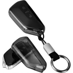 XMSCN Coque de clé de Voiture en TPU pour Golf 8 MK8 ID.3 ID.4 Cupra Skoda Octavia A8 Seat Leon MK4 Formentor Tarraco 3/4/5 Boutons, avec Porte-clés (Cares Auto Parts, neuf)