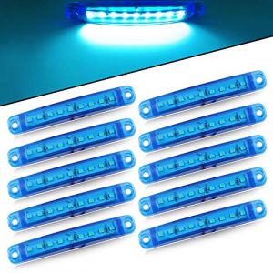 10pcs Lumière Latérale 9SMD 12-24V Feux Latéraux Super Lumineux LED Pour Latéral Feux de Position Du Camion de Conduite Automatique Lumière Avant Feux Arrière de Remorque Moto (Bleu) (yifengshun, neuf)