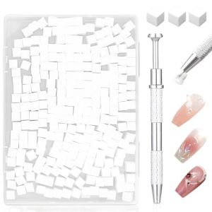 250 Pièces Eponge Ongle HXC Nail Art Eponge Babyboomer Ongle Avec Pince Métallique Accessoires Ongles Utilisé pour Vréer une Variété de Motifs D'art de L'ongle Dégradés (Xingchen Technology Store, neuf)