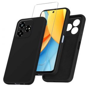 JDXHFF Coque Compatible avec ZTE Blade V60 Vita (6.6") et 1 Pi&egrave;ces Verre tremp&eacute; &eacute;cran Film Protecteur - Noir Souple Silicone &Eacute;tui Bumper Housse TPU Case Cover Black (MBJOY, neuf)