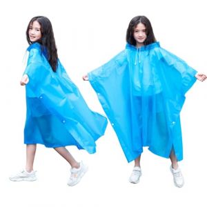 flintronic 2 Pcs Imperméables pour Enfants, Poncho Pluie Enfant, Réutilisable EVA Imperméable, Manteau de Pluie à Capuche pour Garçons Filles, Poncho de pluie Vélo Randonnée Voyage (flintronic®-eu, neuf)