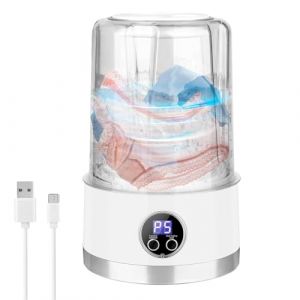 Lave-linge Portable - Machine &agrave; Laver Portable pour Linge Intime,1L Rechargeable Appareil M&eacute;nager Double Modes pour Salle de Bain Voyage Camping-car Appartement Camping Dortoir et H&ocirc;tel (Tisujune, neuf)