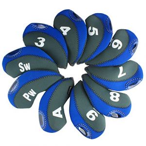Andux Golf Fer Tête couvertures avec Nombre Tag Lot de 10 Bleu/Gris (Andux Store, neuf)