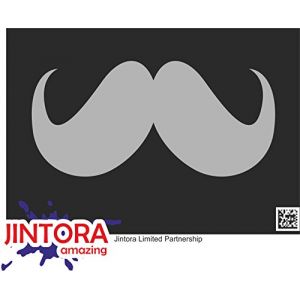Autocollant Voiture - Moustache - 207x99 mm - Gris - Sticker pour Voiture Tuning - Résistant aux intempéries - Vinyle Durable - Facile à Coller - Accessoire déco Original (Jintora-Sales, neuf)